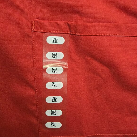 NWT Cherokee Mens 5XL Tall Red 4 Pocket Utility Scrub Top - Picture 2 of 7